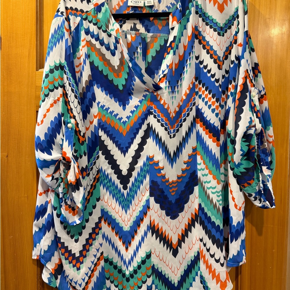 Cato Multicolor Chevron Blouse